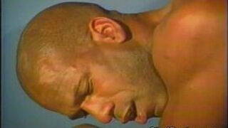 Naked sexy black guys fuck on table porn video